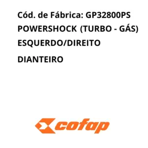 AMORTECEDOR FIAT PALIO ao lado da embalagem laranja Cofap, ressaltando marca e modelo Turbo-Gás.