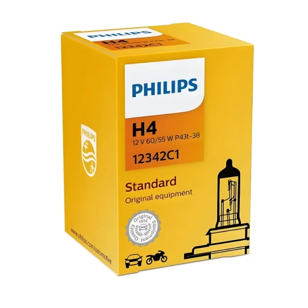 LÂMPADA H4 PHILIPS HALÓGENA 12V 60/55W - Iluminação Automotiva de Alta Qualidade
