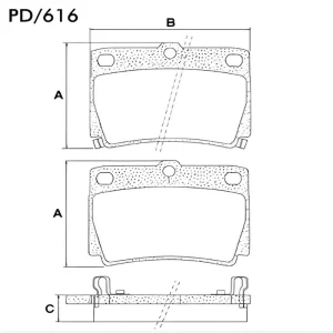 Pastilha de freio Tras. L200 Pajero Sistema Sumitomo FRAS-LE PD616 - Imagem 5