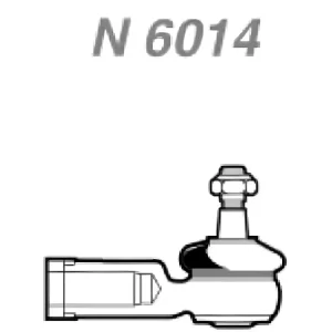 Desenho técnico do TERMINAL DIREÇÃO NAKATA N6014 com código e esquema ilustrativo