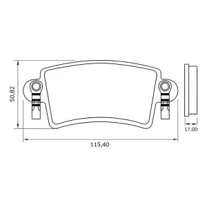 Pastilha de freio Tras. c/ alarme Master 0986BB0726 BOSCH - Imagem 5