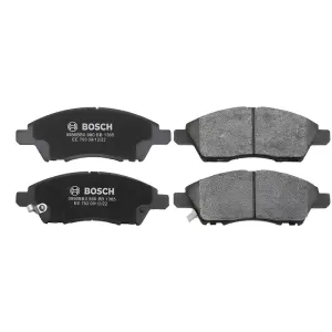 PASTILHA FREIO BOSCH 0986BB0980 vista frontal — Jogo com 4 peças dianteiras para Nissan March e Versa. Alta durabilidade e encaixe perfeito