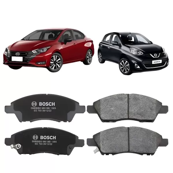 0986BB0980_04_out PASTILHA FREIO BOSCH 0986BB0980 aplicada em Nissan March e Versa — Compatível com diversos anos e versões desses modelos.