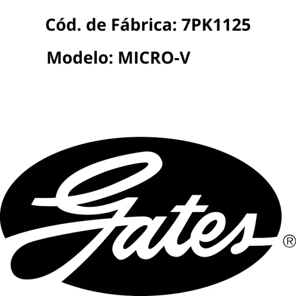 Correia do alternador GATES 7PK1125 compatível com Nissan March Versa e Renault Megane 1.6