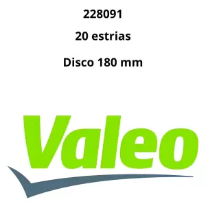 KIT EMBREAGEM 20 ESTRIAS VALEO 228091 — especificação DISCO 180 MM