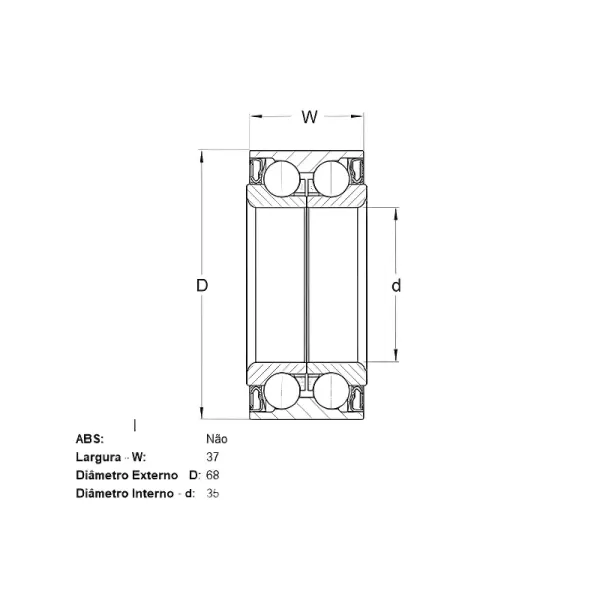 Medidas técnicas do ROLAMENTO SKF BAH0031DVK210