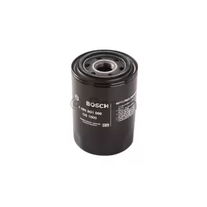 Filtro de óleo BOSCH 0986B01000 em destaque, peça automotiva original para motores MWM Diesel.