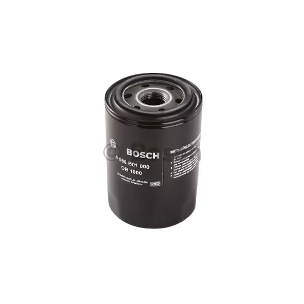 Filtro de óleo BOSCH 0986B01000 em destaque, peça automotiva original para motores MWM Diesel.