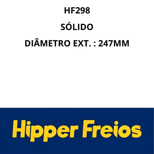 DISCOS FREIO HIPERFREIOS HF298 — aplicação Peugeot 206/207 e Citroën Xsara.