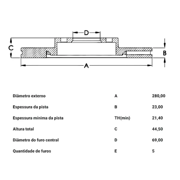 Par de discos de freio HIPPER FREIOS HF358C com alta durabilidade