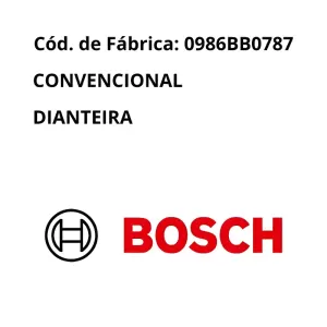 PASTILHAS FREIO BOSCH 0986BB0787 aplicação GM