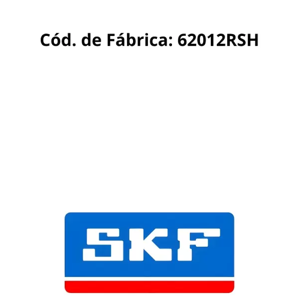 ALT: ROLAMENTO ALTERNADOR SKF 62012RSH detalhe de aplicação