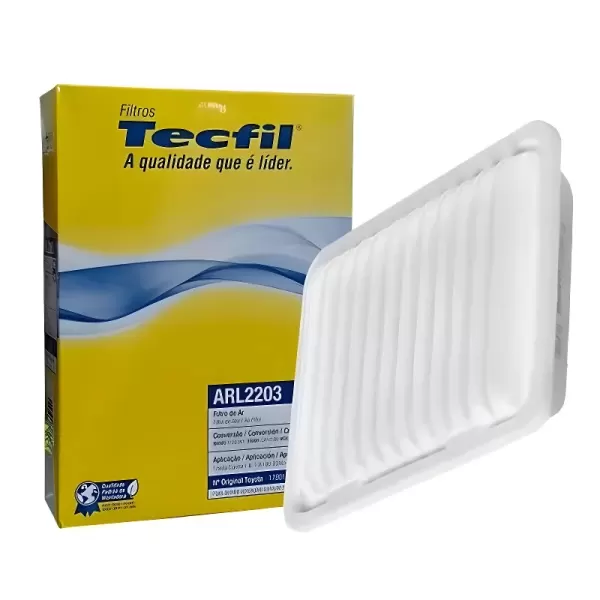 FILTRO AR TECFIL ARL2203 vista superior do elemento filtrante