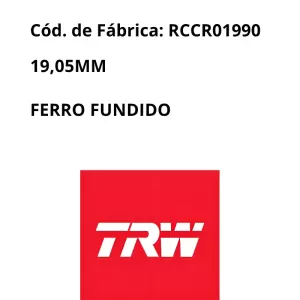 Cilindro Roda TRW/VARGA RCCR01990 em perspectiva mostrando lados esquerdo e direito.