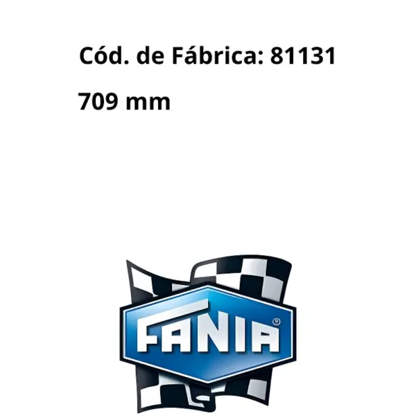 Especificações do CABO EMBREAGEM FANIA 81131 com código 81131 e comprimento de 709 mm.