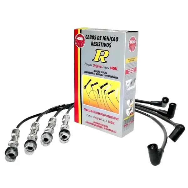 CABOS VELA NGK STV25 com embalagem NGK e jogo completo de cabos resistivos para motores EA111.