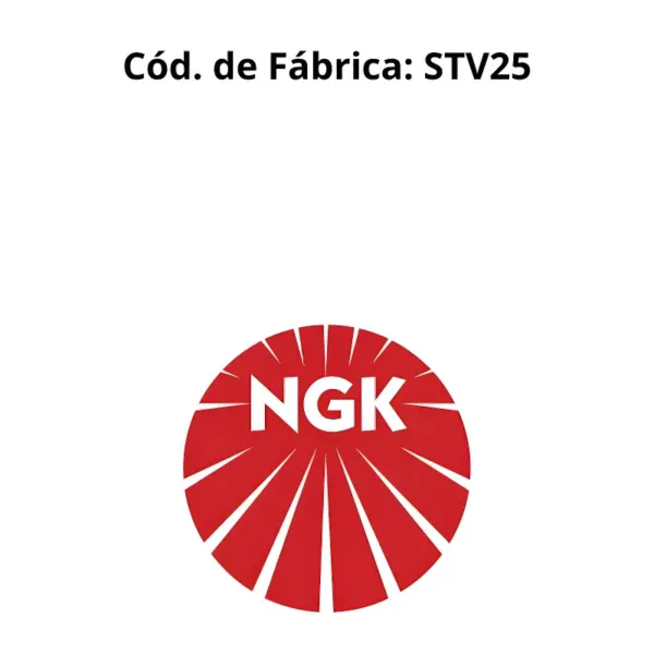 Identificação do produto CABOS VELA NGK STV25 com código de fábrica STV25 e marca NGK.