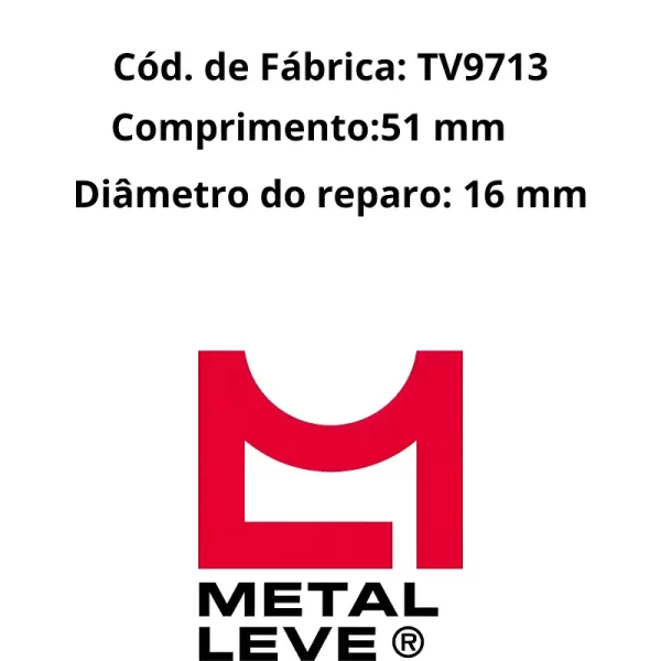 tucho metal leve tv9713 alta durabilidade