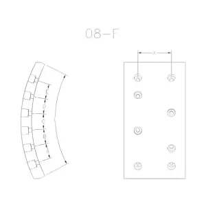 JOGO LONA FRAS-LE VW264 vista frontal das lonas de freio