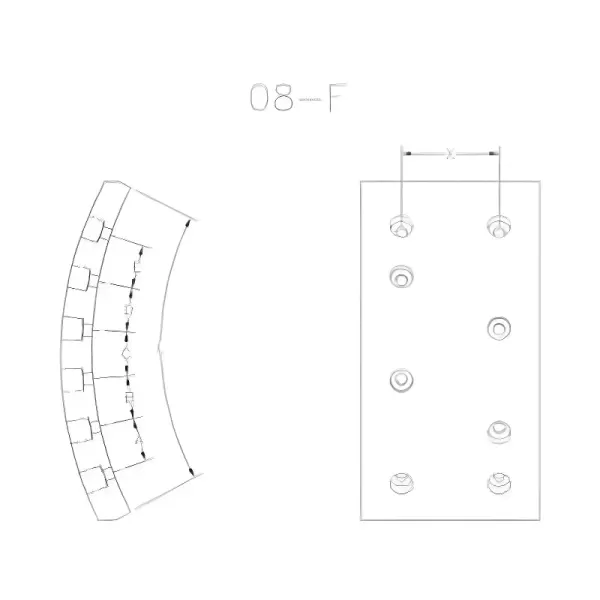 JOGO LONA FRAS-LE VW264 vista frontal das lonas de freio