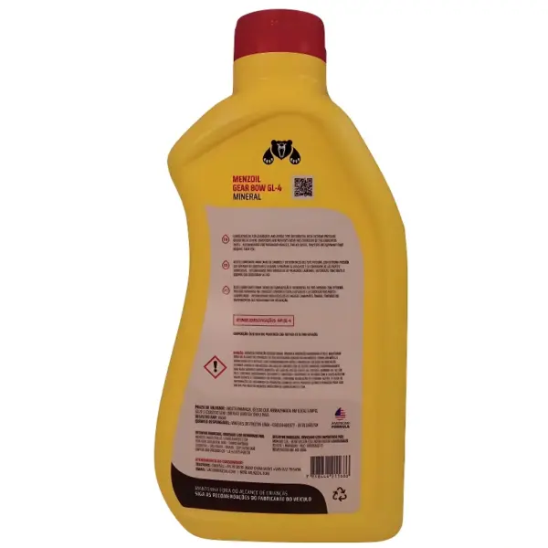 ÓLEO MENZOIL 010501040 óleo mineral Gear 80W GL-4 informações técnicas e segurança