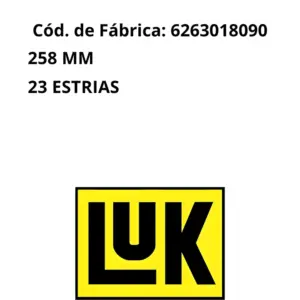 KIT EMBREAGEM LUK 6263018330 DISCO 258 MM • 23 ESTRIAS • REPSET