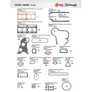 Aplicação JUNTAS SPAAL 70606ORSC compatível Ford Cargo e Perkins 4.203 inj direta