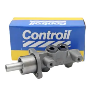 Detalhe do corpo e conexões do CILINDRO MESTRE CONTROIL C2075 (vista lateral)