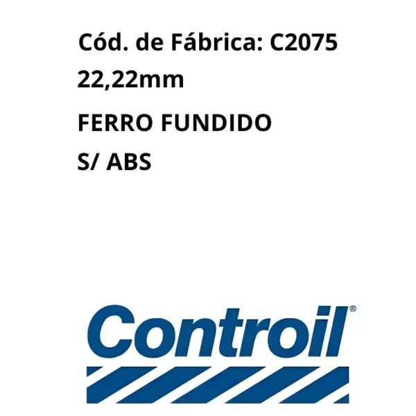 Aplicação no sistema de freio: CILINDRO MESTRE CONTROIL C2075 para linha FIAT