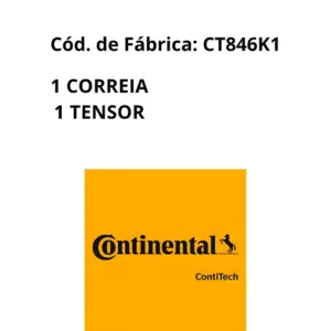 Aplicação e manutenção com KIT CORREIA CONTITECH CT846K1 Volkswagen Gol Parati