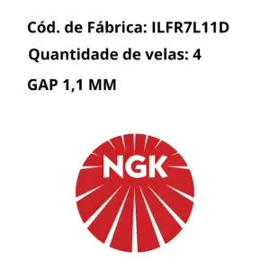 Aplicação VELAS IGNIÇÃO NGK ILFR7L11D compatível Fiat Toro 2.4 Tigershark