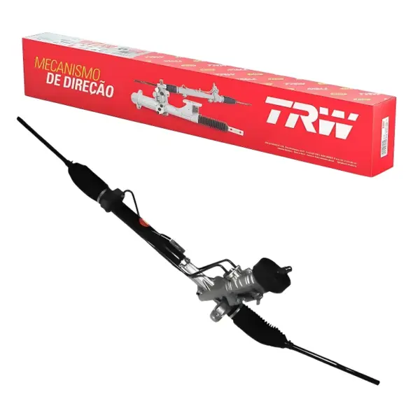 Vista lateral da CAIXA DIREÇÃO TRW JRP1383 com encaixes e fixações para linha Volkswagen