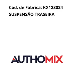 COXIM AUTHOMIX KX123024 vista frontal mostrando encaixes e furações da suspensão traseira