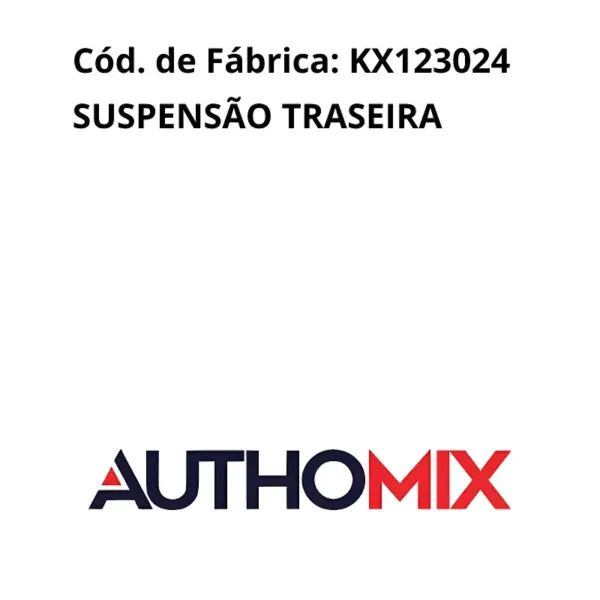 COXIM AUTHOMIX KX123024 vista frontal mostrando encaixes e furações da suspensão traseira