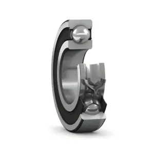 ROLAMENTO PFI 6210-2RS em corte técnico mostrando esferas e vedação interna