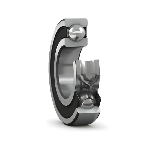 ROLAMENTO PFI 6210-2RS em corte técnico mostrando esferas e vedação interna