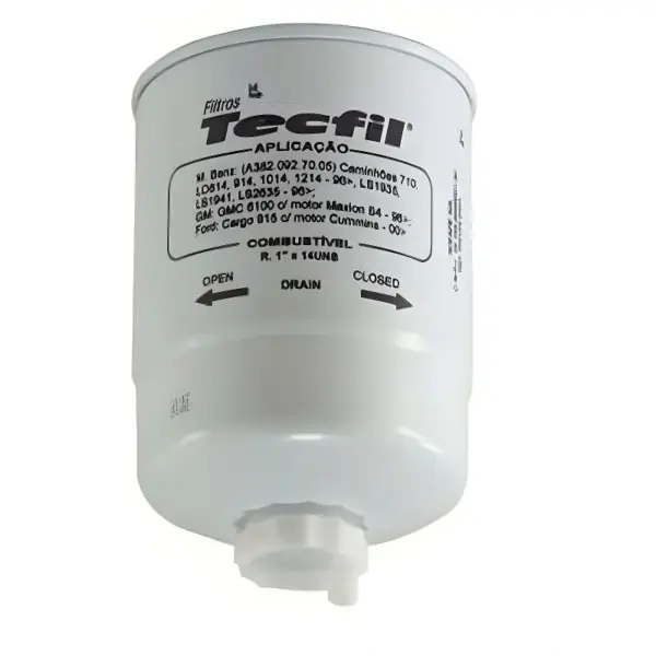 FILTRO SEPARADOR TECFIL PSD5301 visto de frente mostrando o corpo blindado.