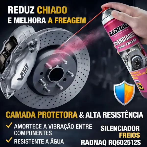 SILENCIADOR FREIOS RADNAQ RQ602512S • REDUZ CHIADO