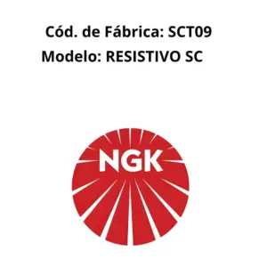 Medidas da embalagem do CABOS VELAS NGK SCT09 e identificação do código SCT09