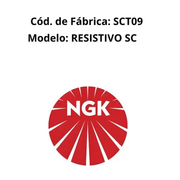 Medidas da embalagem do CABOS VELAS NGK SCT09 e identificação do código SCT09