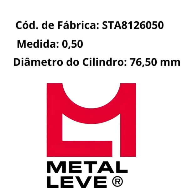 ANEL METAL LEVE STA8126.05 compatível com Fox Gol Saveiro Voyage Polo Spacefox 1.6 8V EA111