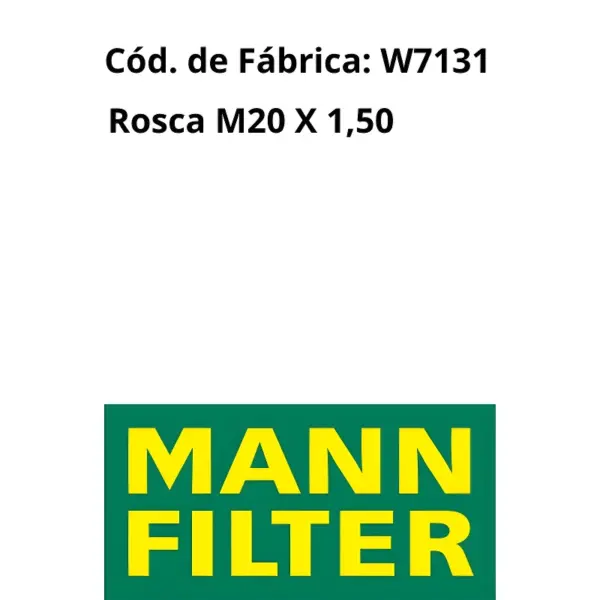 FILTRO ÓLEO MANN W7131 na embalagem original lacrada pronto para envio imediato