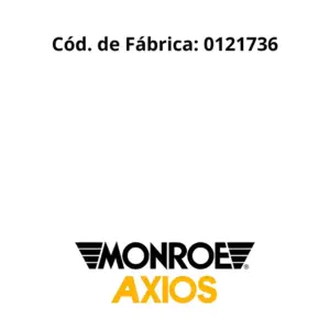 BUCHA AXIOS 121736 código de fábrica 0121736 com logo MONROE AXIOS em fundo branco para identificação do produto