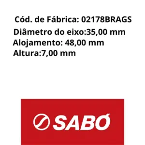 RETENTOR COMANDO SABÓ 02178BRAGS EMBALAGEM ORIGINAL