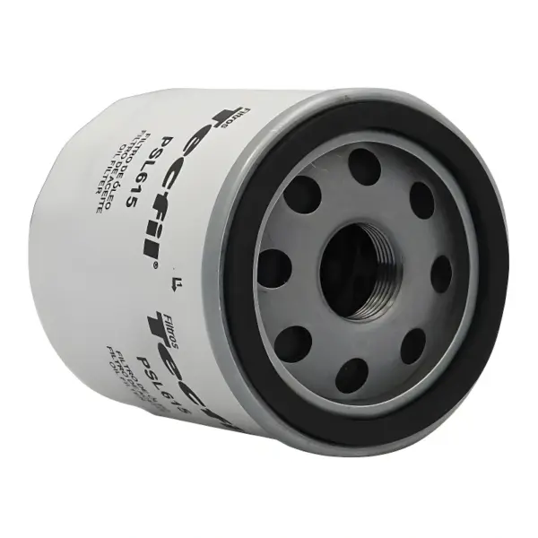 ALT: FILTRO ÓLEO TECFIL PSL615 vista inferior destacando rosca M22 e estrutura do filtro