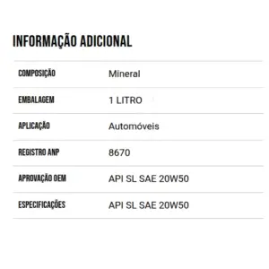 ÓLEO MOTOR MENZOIL 010101022 MAIOR PROTEÇÃO CONTRA DESGASTE