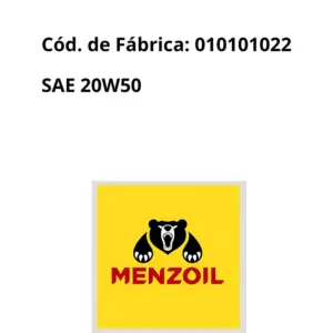 ÓLEO MOTOR MENZOIL 010101022 IDEAL PARA MOTORES GASOLINA E FLEX