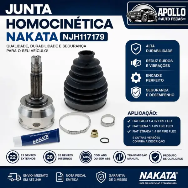 JUNTA HOMOCINÉTICA NAKATA NJH117179 com 22 dentes externos