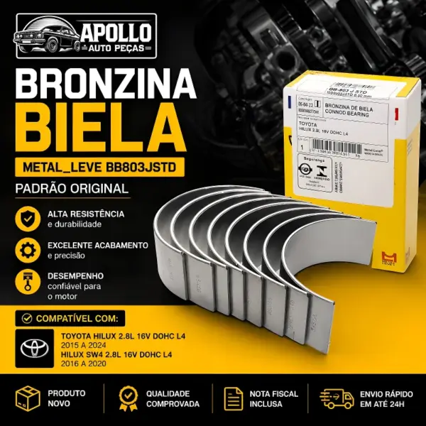 BRONZINA BIELA METAL_LEVE COM ALTA DURABILIDADE