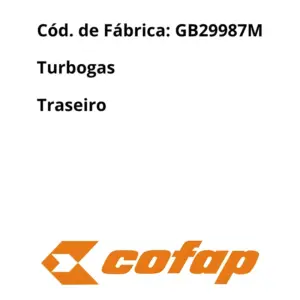 AMORTECEDOR TRASEIRO COFAP GB29987M lado traseiro